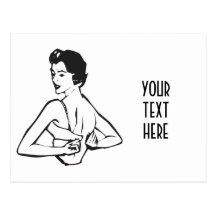 CREATE YOUR OWN RETRO LADY DRESSING GIFTS POST CARDS