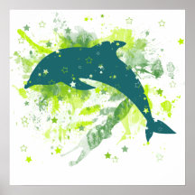 Creative Dolphin Design Print