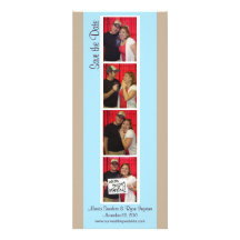 Creative Photo Booth Save the Date (Blue & Tan) Custom Announcement