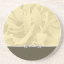 Creative sandal coloured blossom and swirls gift drink coaster
