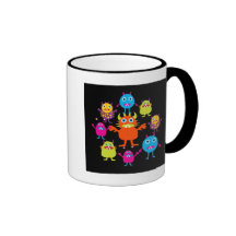 Créatures drôles mignonnes de partie de monstre en mugs à café