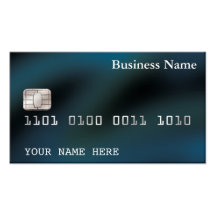 Credit Card style BUSINESS CARD (2-sided) blue