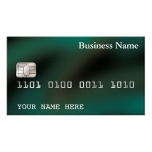 Credit Card style BUSINESS CARD (2-sided) green