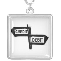 Credit or debit Square sterling silver necklace