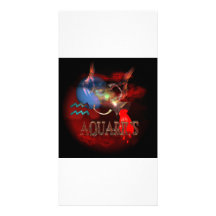 Creepy Aquarius zodiac astrology by Valxart.com Custom Photo Card