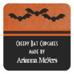 Creepy Bats Halloween Baking Stickers, Orange