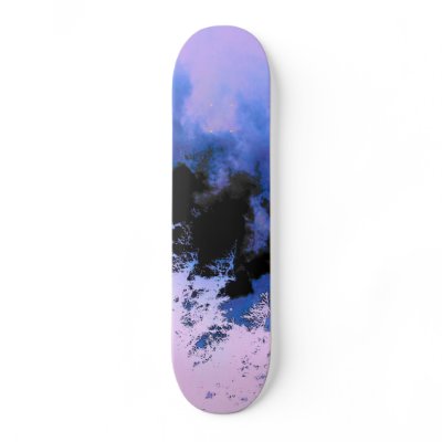 Creepy Blue Sky Effect Skateboard by pammys