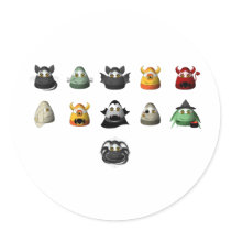 Creepy Candy Corn Creepies Rows Round Stickers