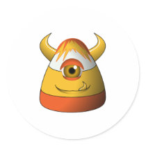 Creepy Candy Corn Cute Monster Stickers