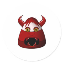 Creepy Candy Corn Devil Sticker