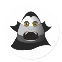 Creepy Candy Corn Dracula Round Stickers