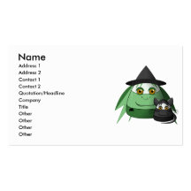 Creepy Candy Corn Witch And Cat Business Cards