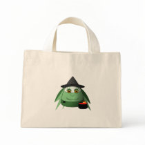 Creepy Candy Corn Witch Tote Bags