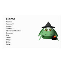 Creepy Candy Corn Witch Business Card Templates