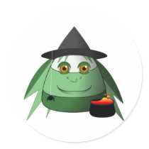 Creepy Candy Corn Witch Stickers