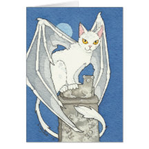 Creepy cat note card