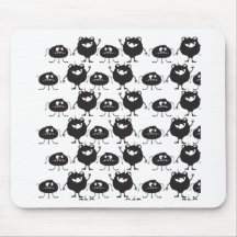 Creepy Crawlers Black and White Mouse Pads