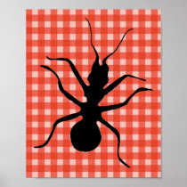 Creepy Crawly Ant Plaid Tablecloth Original Art