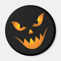 Creepy demon face Halloween magnets