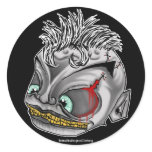 Creepy Faces Round Stickers
