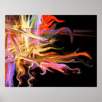 creepy fire icicle fractal fine art poster