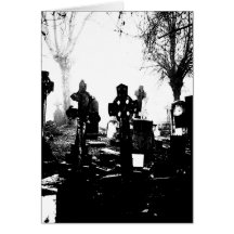 Creepy Gothic Graveyard Greeting Card