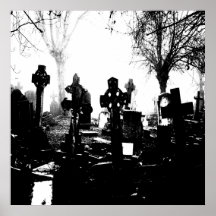 Creepy Gothic Graveyard Print