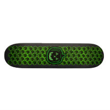 creepy green light pumpkin skate boards