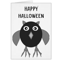 Creepy Halloween Owl Custom Card