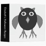 Creepy Halloween Owl Custom Recipe Binder