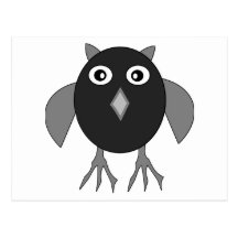 Creepy Halloween Owl Postcard