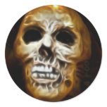Creepy Halloween Skull Round Sticker