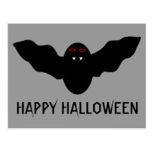 Creepy Halloween Vampire Bat Custom Postcard