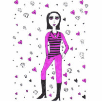 creepy heart girl acrylic cut out