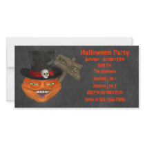 Creepy Pumpkin Face Halloween Party Invite
