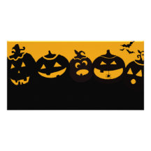 creepy pumpkins photo greeting card