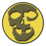 Creepy Skull Face and Full Moon Products Sticker