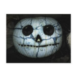 Creepy White Pumpkin Jack-o-Lantern Postcards