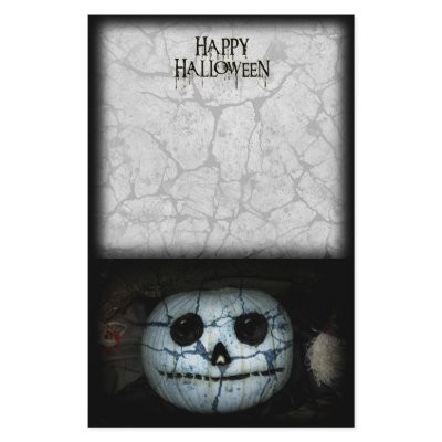 Creepy White Pumpkin Stationery by Fall_Seasons_Best