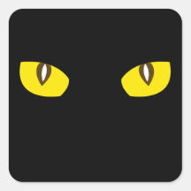 Creepy yellow cat eyes death stare Halloween favou Sticker