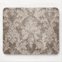 Crème, damassé bronzage tapis de souris