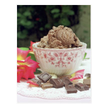 Crème glacée de chocolat carte postale