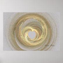 Creme heart abstract Halima Ahkdar Print