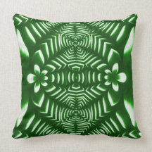 Crescent Moon Fractal Green American MoJo Pillow