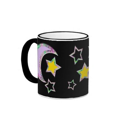 Crescent Moon & Stars Coffee Mugs by Perlyyyy