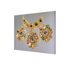 Crescent shaped necklace with pendants canvas prints
