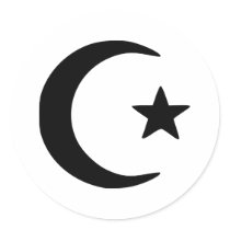 Crescent - Star Round Sticker