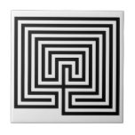 Cretan Labyrinth in black-and-white tiles