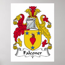 Crête de famille de fauconnier posters