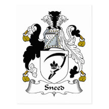 Crête de famille de Sneed Cartes Postales